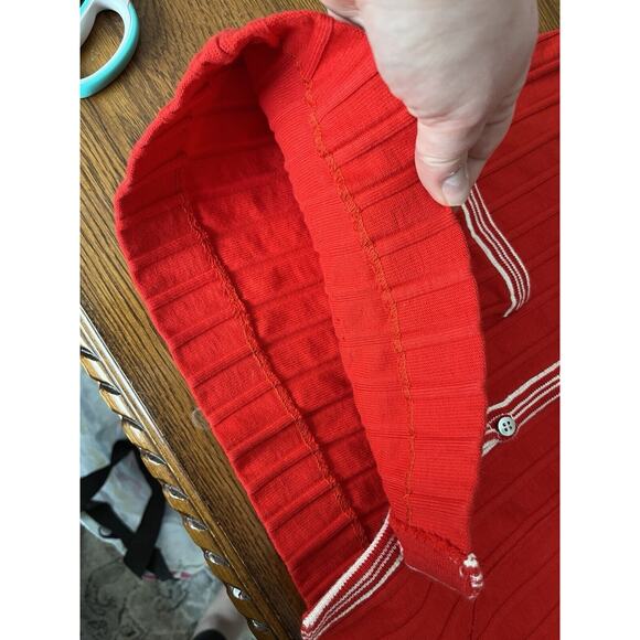 Vintage College Town Of Boston Red Sweater Vest Cardigan Sweater Size Medium - Picture 10 of 10